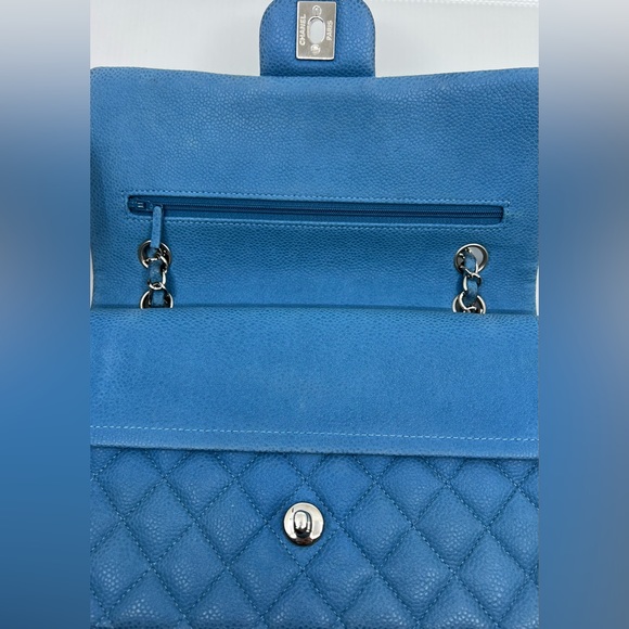 Chanel Blue Caviar Medium Double Flap Bag SHW - Picture 6 of 9